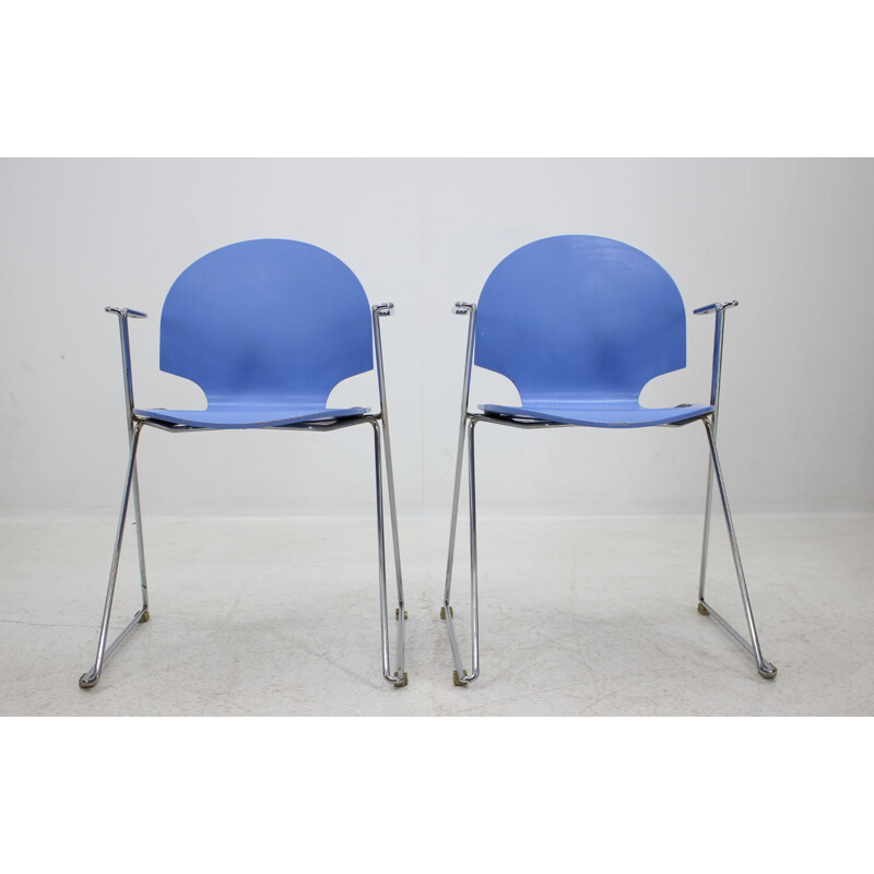 Suite de 2 chaises vintage Fritz Hansen, Danemark, 1980