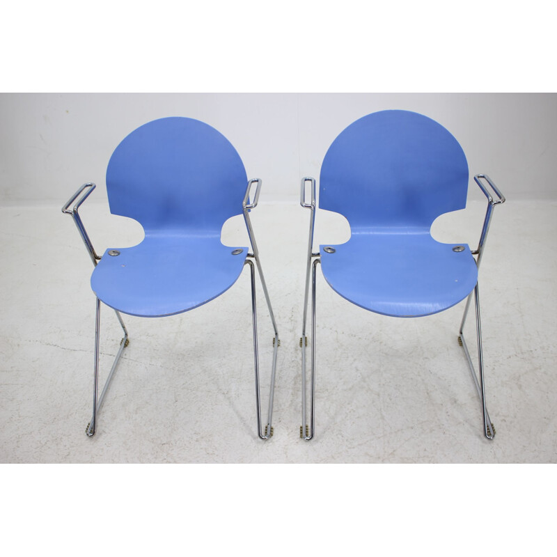 Set of 2 vintage chairs Fritz Hansen, Denmark, 1980s