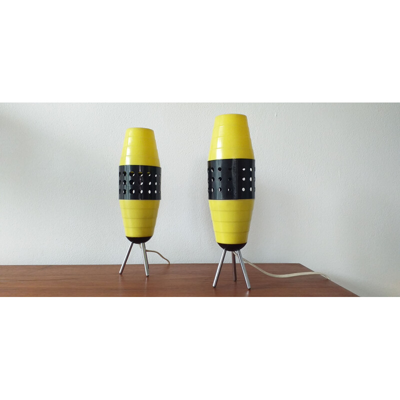 Pair of vintage table lamps, Rockets, Pokrok Žilina