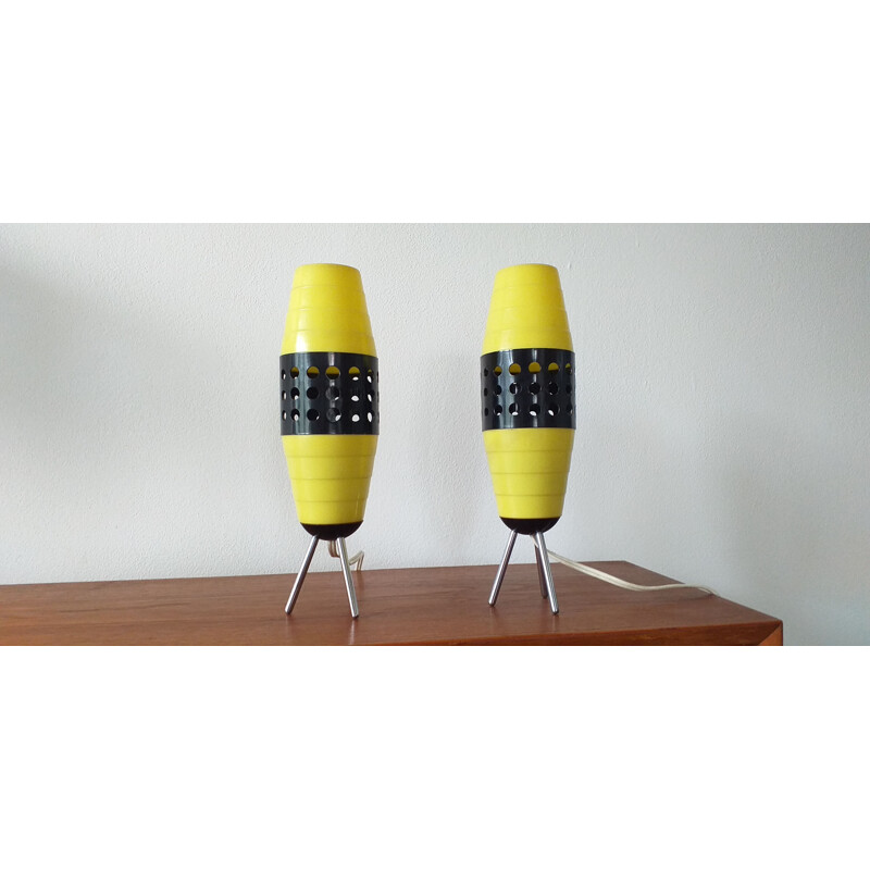 Pair of vintage table lamps, Rockets, Pokrok Žilina