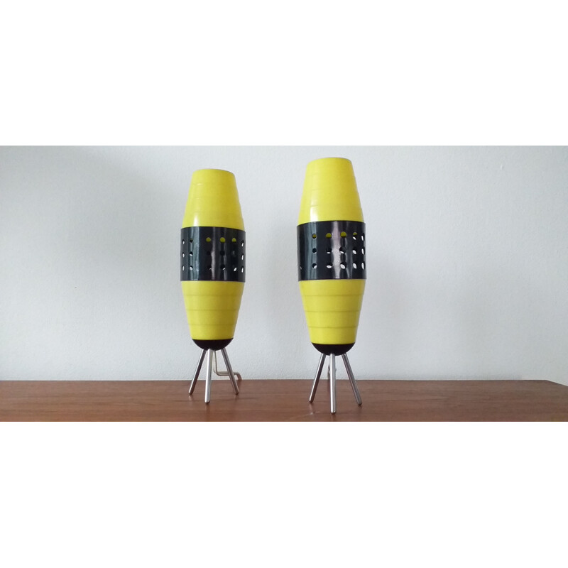 Pair of vintage table lamps, Rockets, Pokrok Žilina