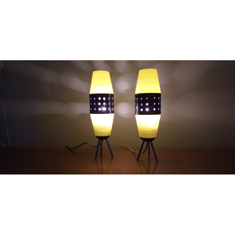 Pair of vintage table lamps, Rockets, Pokrok Žilina