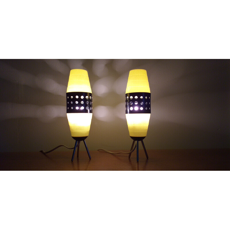 Pair of vintage table lamps, Rockets, Pokrok Žilina