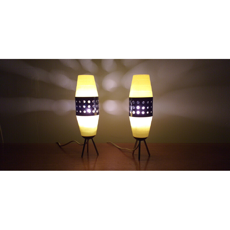 Pair of vintage table lamps, Rockets, Pokrok Žilina