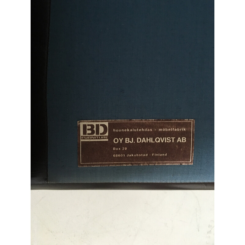 Sofá escandinavo de 2 lugares BD Mobiliário em pele, Oy BJ DAHLQVIST - 1960