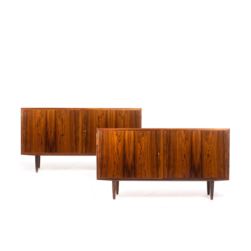 Set of 2 vintage Danish rosewood sideboards by Carlo Jensen for Hundevad