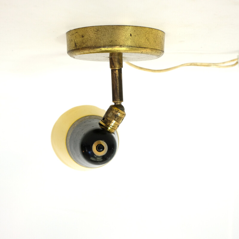Yellow and black two-tone italian vintage sconce 1950