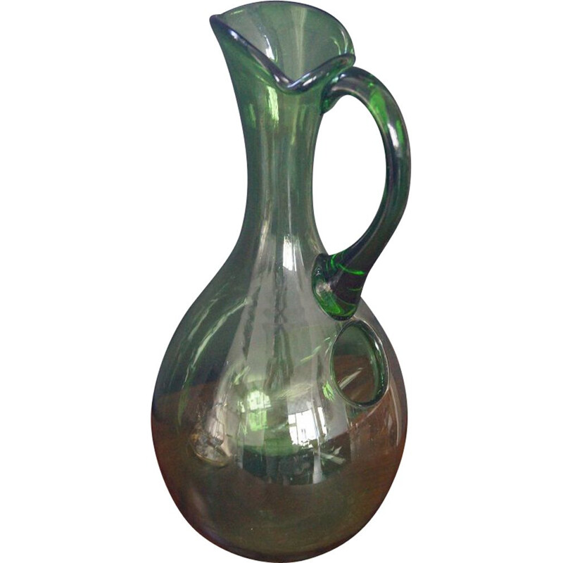 Vintage wine carafe in blown glass 1950 