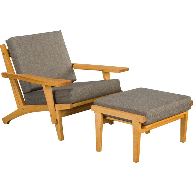 Vintage armchair & ottoman GE370 by Hans J. Wegner for Getama 1960s