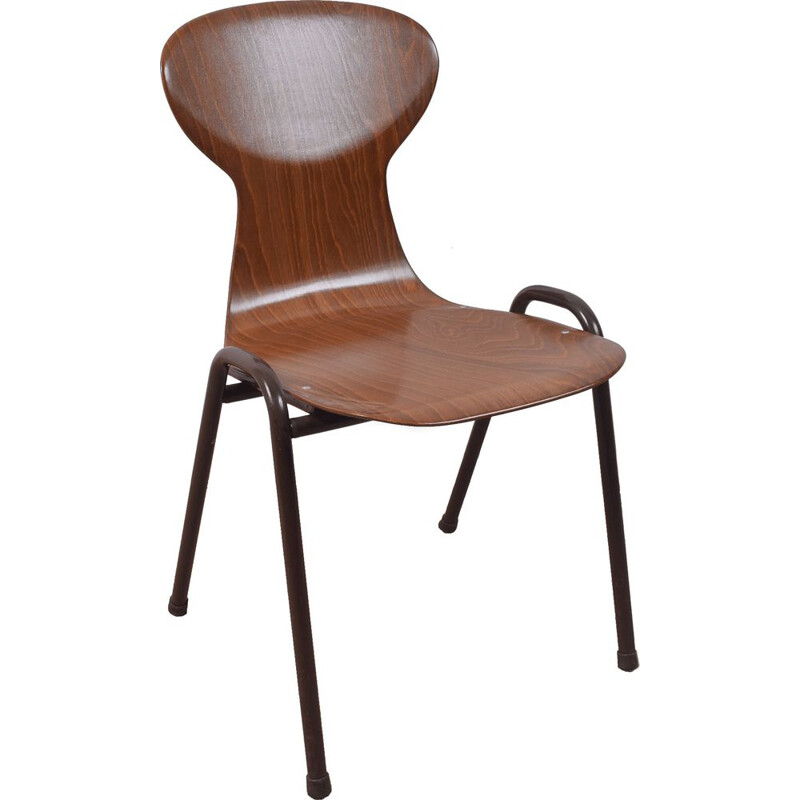 Paire de chaises à repas vintage Obo brun industriel par Eromes Wijchen années 1960