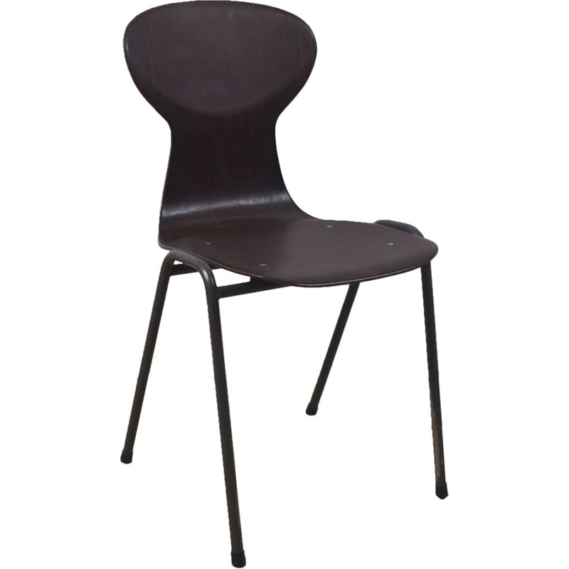 Paire de chaises à repas vintage Obo noir industriel par Eromes Wijchen années 1960