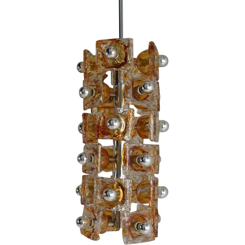 Large vintage chandelier Mazzega Italy 1970s