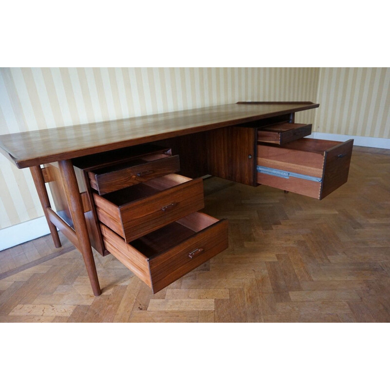 Vintage danish Executive Desk for Sibast in Rio rosewood 1960s