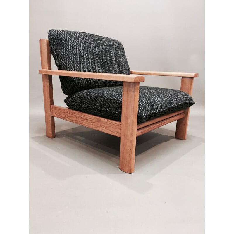 Vintage Scandinavian armchair in solid oak