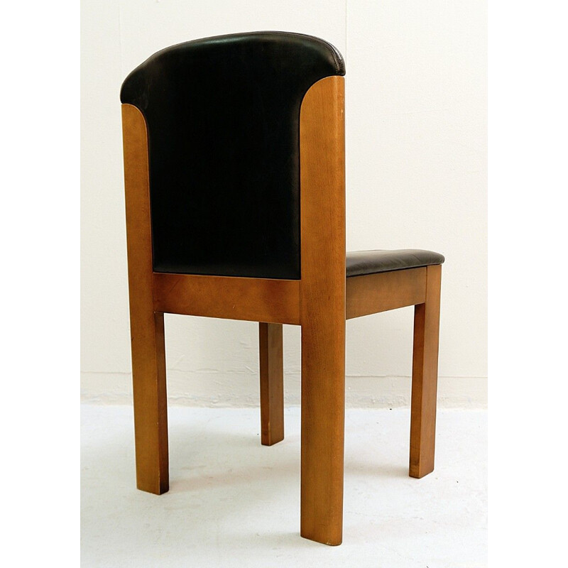 Set of 4 vintage black dining chairs by Silvio Coppola