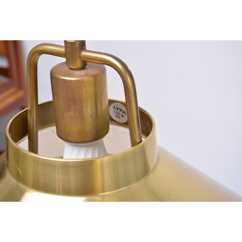 Vintage Danish brass pendant lamp by Lyfa