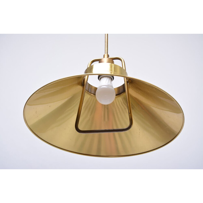 Vintage Danish brass pendant lamp by Lyfa