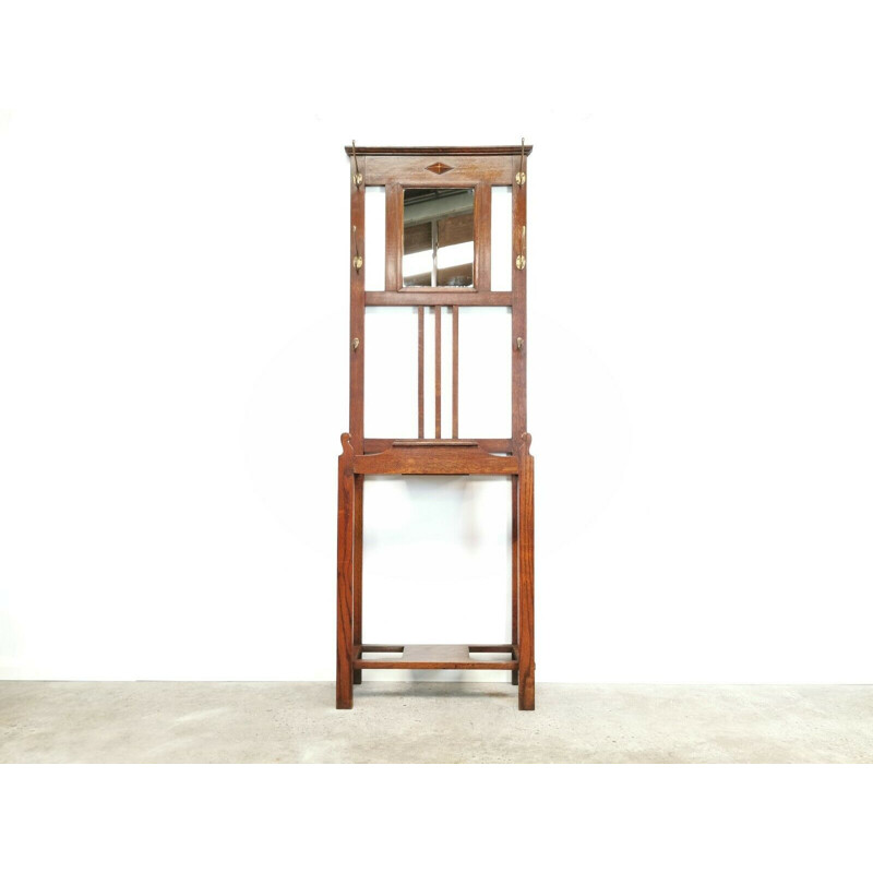 Vintage Hat Coat Umbrella Hall Stand, Oak, 1940