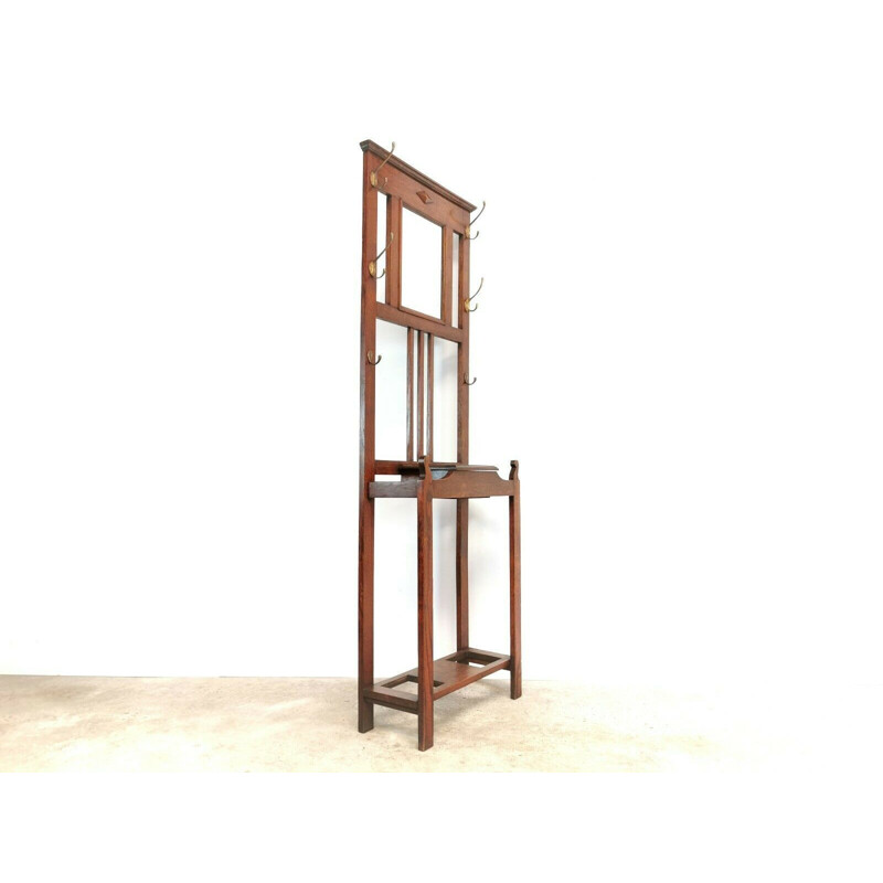 Vintage Hat Coat Umbrella Hall Stand, Oak, 1940