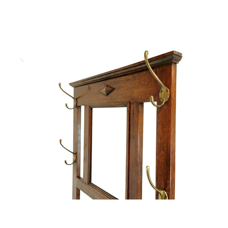 Vintage Hat Coat Umbrella Hall Stand, Oak, 1940