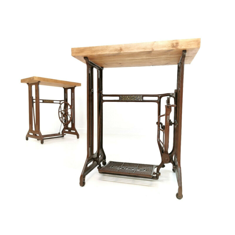 Singer Art Deco Industrial Side Treadle Tables 1960