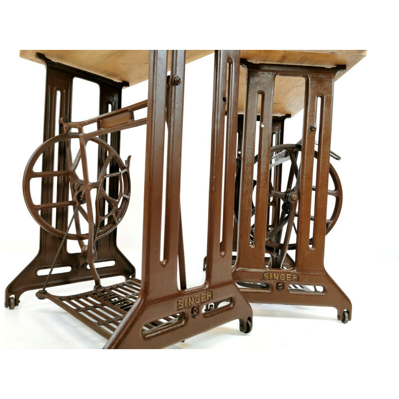 Singer Art Deco Industrial Side Treadle Tables 1960