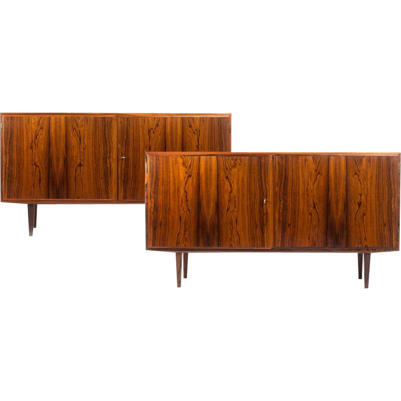 Set of 2 vintage Danish rosewood sideboards by Carlo Jensen for Hundevad