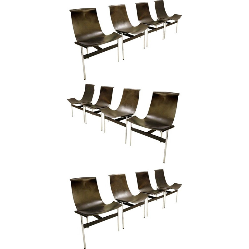 Set of 12 T chairs by Douglas Kelly, Ross Littell and William Katavolos
