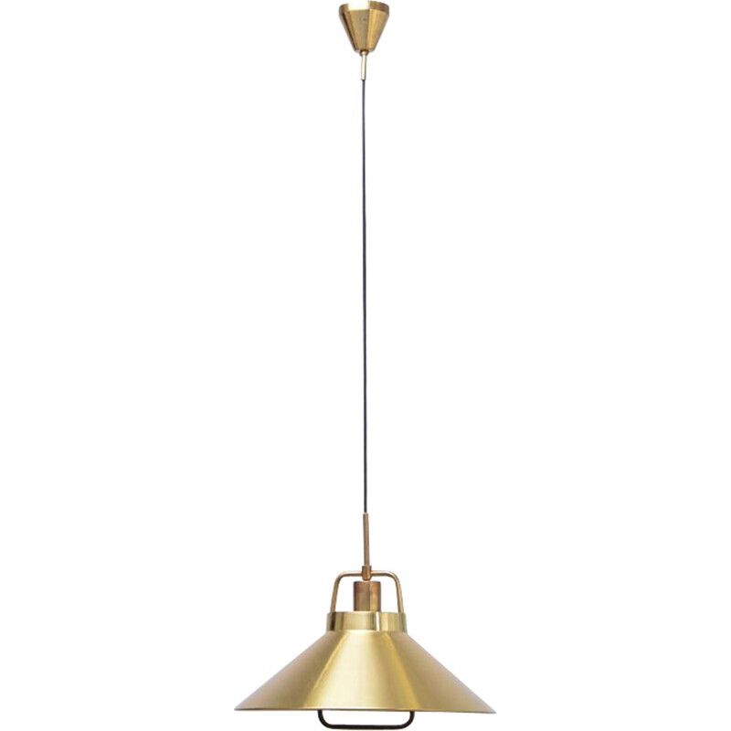 Vintage Danish brass pendant lamp by Lyfa