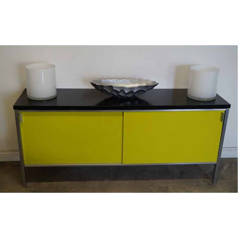 Vintage black and green sideboard - 1960s