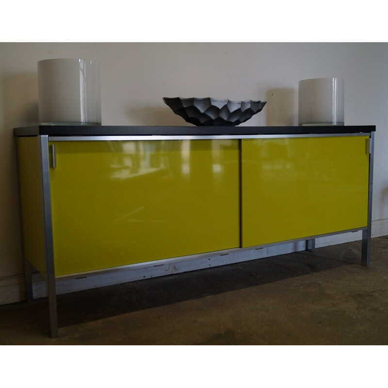 Vintage black and green sideboard - 1960s