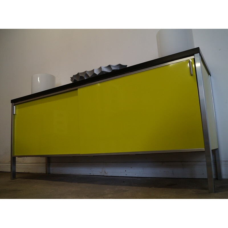 Vintage black and green sideboard - 1960s