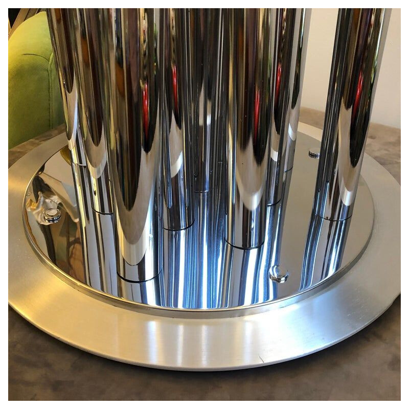 Vintage Space Age italian chandelier in chrome 1970s