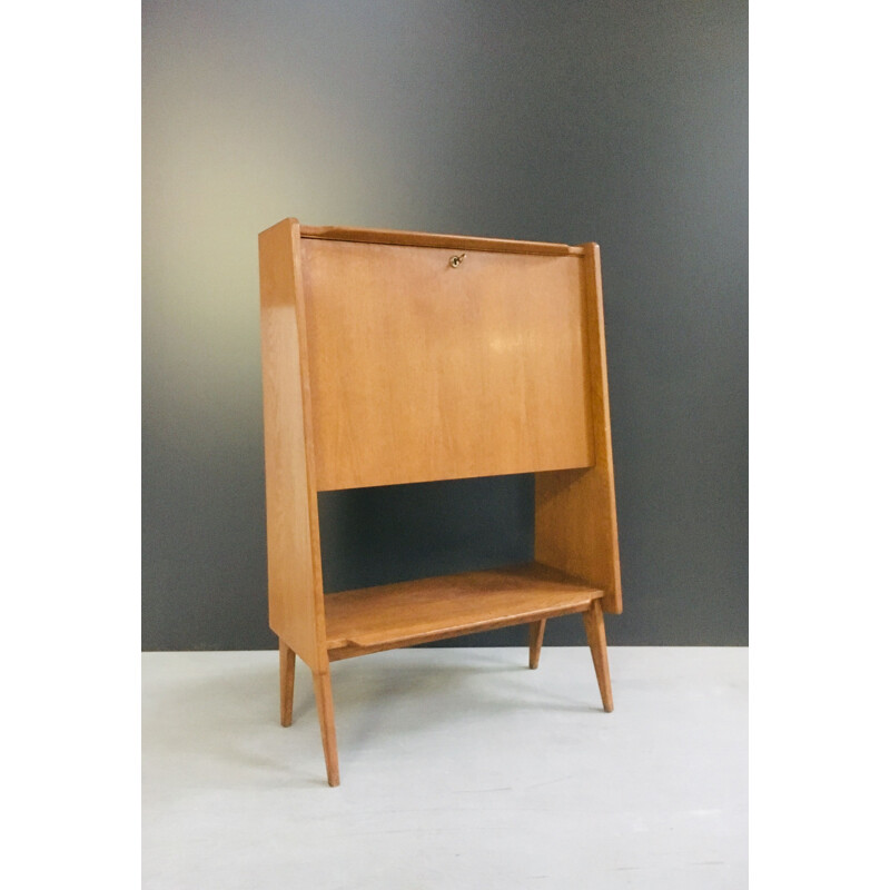 Vintage Dakar writing desk for ABC in solid oak 1950