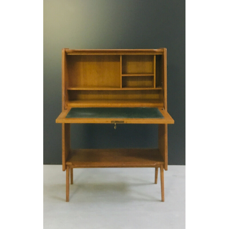 Vintage Dakar writing desk for ABC in solid oak 1950