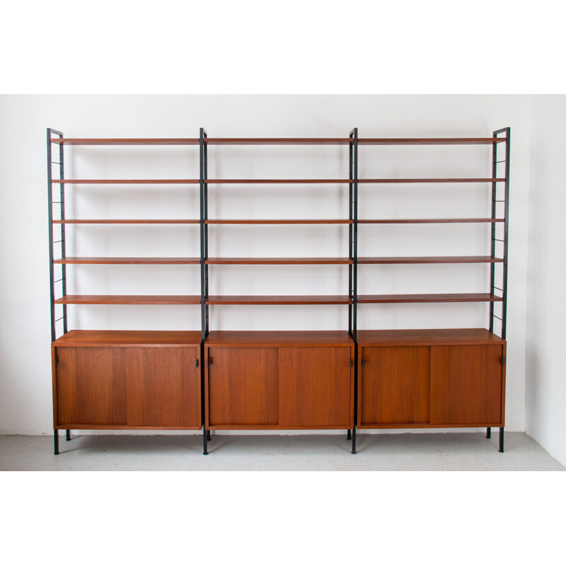 Libreria vintage 03 per Knoll International in teak e acciaio 1960