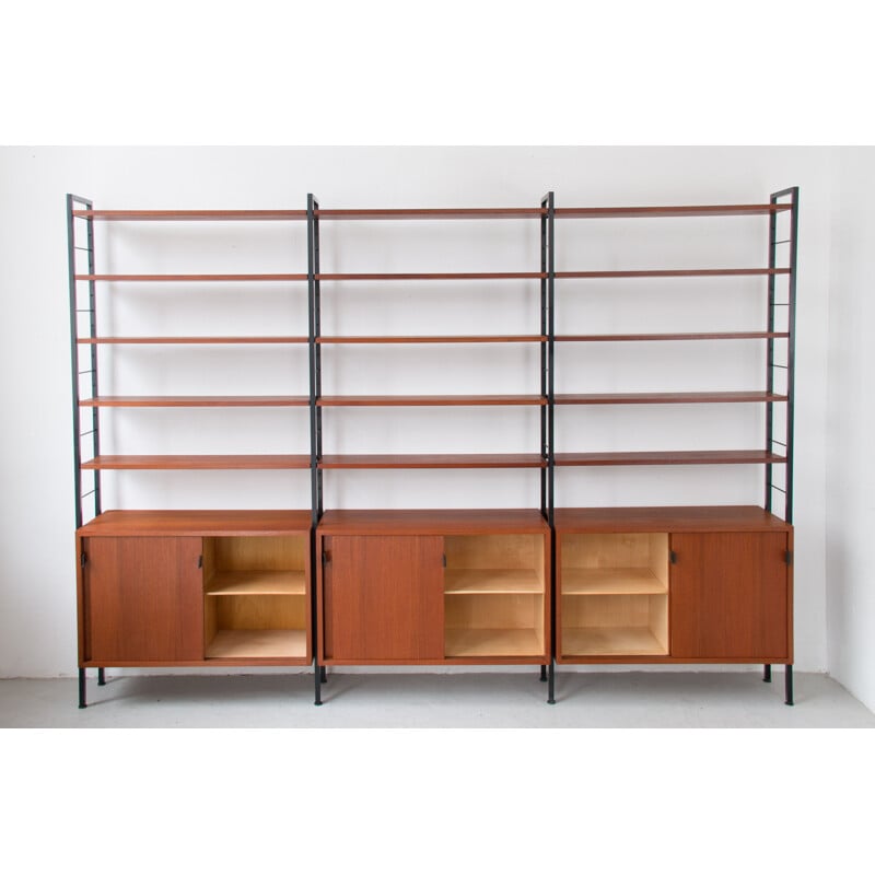 Vintage bookcase model 03 for Knoll International in teak and steel 1960s