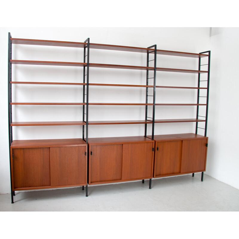 Vintage bookcase model 03 for Knoll International in teak and steel 1960s