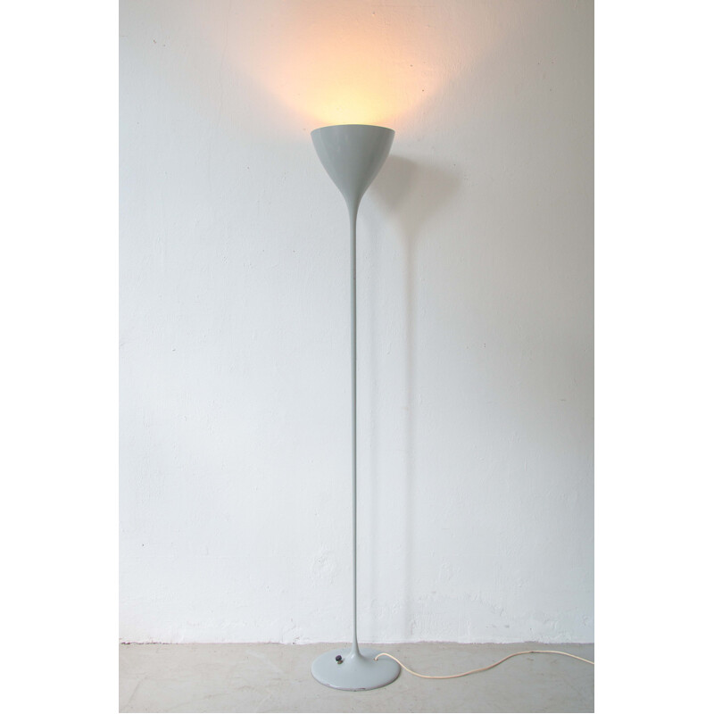 Vintage-Stehlampe für B.A.G. Turgi aus grauem Stahl 1960