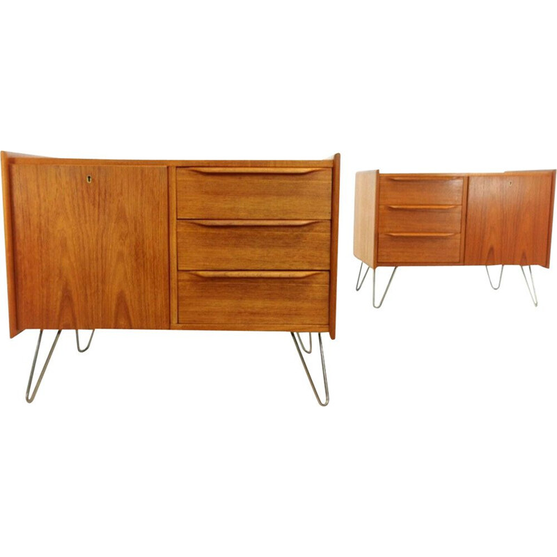 Vintage Teak Cabinets with Hairpins Leg