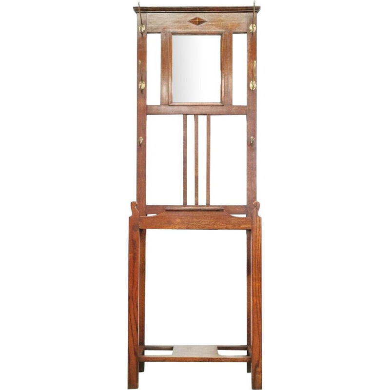 Vintage Hat Coat Umbrella Hall Stand, Oak, 1940