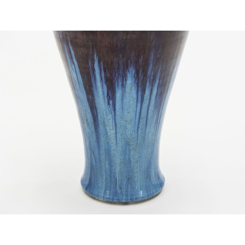 Very large vintage vase in enamelled ceramics 1960