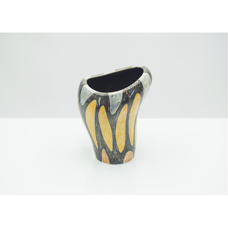 Vintage vase art deco colorful in ceramic 1940s