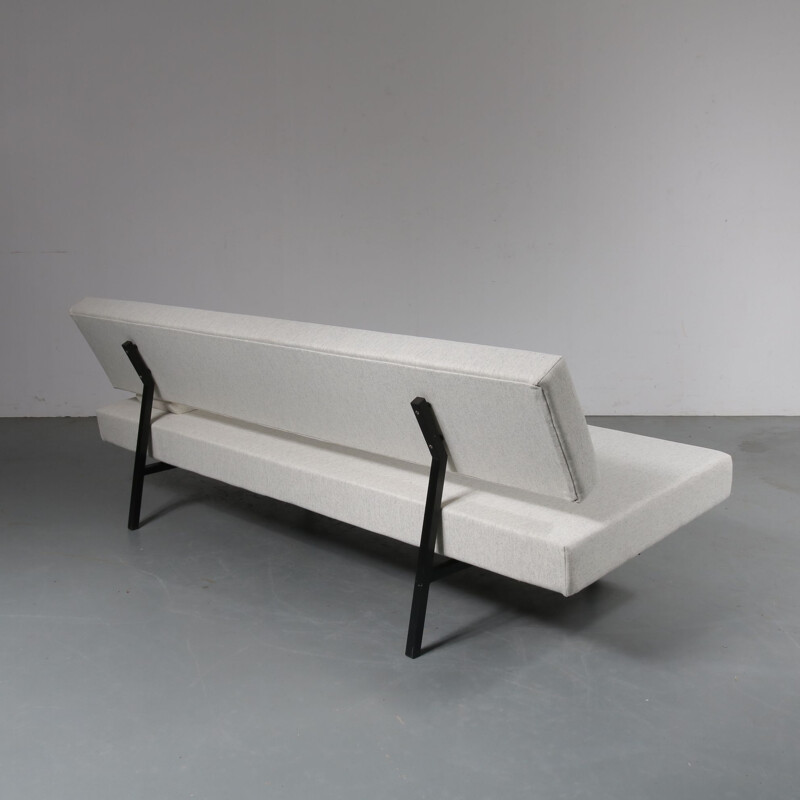 Vintage daybed in grey fabric by Martin Visser