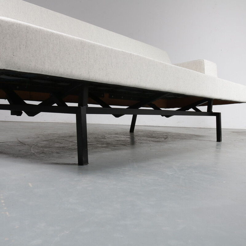 Vintage daybed in grey fabric by Martin Visser