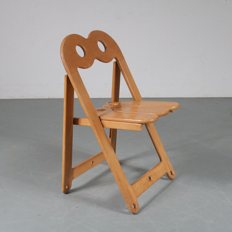 Italian vintage folding chair in wood