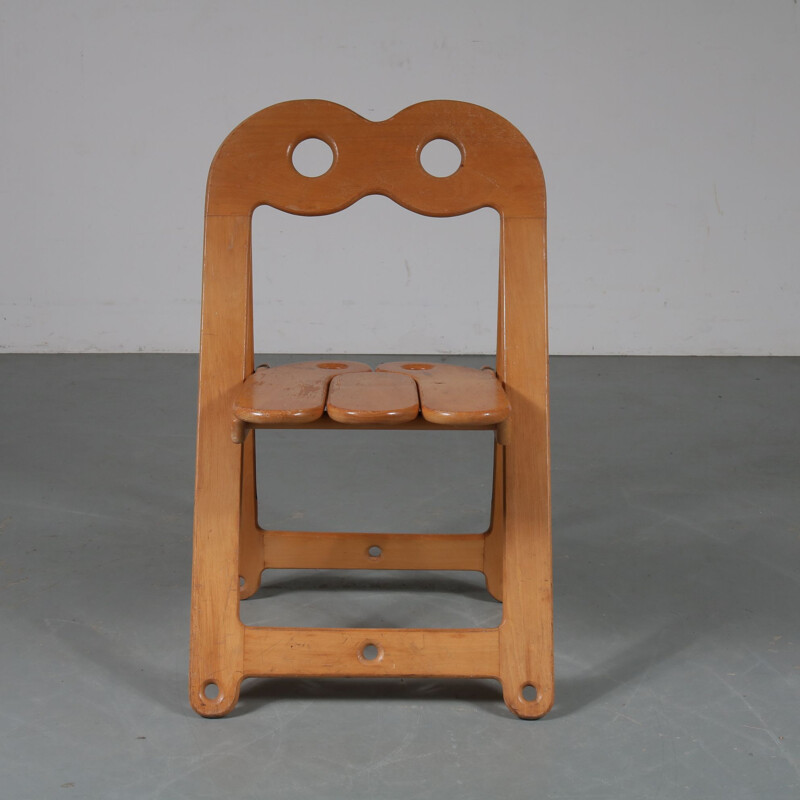 Italian vintage folding chair in wood