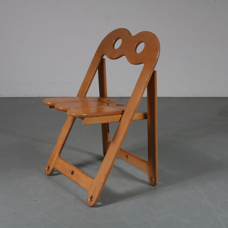 Italian vintage folding chair in wood