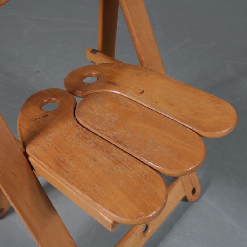 Chaise pliante italienne vintage en bois
