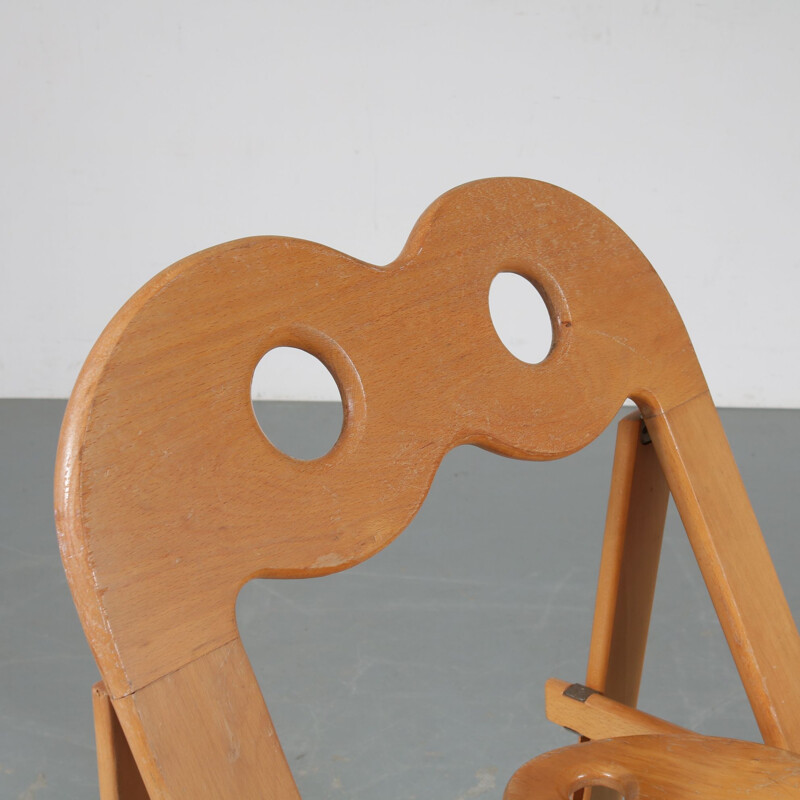 Italian vintage folding chair in wood